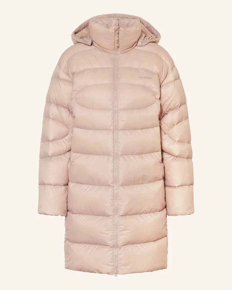 Salomon Daunenmantel OUTLINE NOVELTY mit abnehmbarer Kapuze Hellbraun