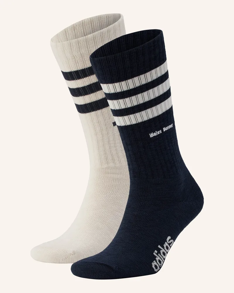 adidas 2er-Pack Strümpfe Wb 3 Stripe blau Dunkelblau