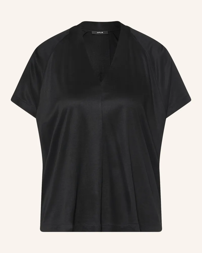 OPUS Blusenshirt Sanebie schwarz Schwarz