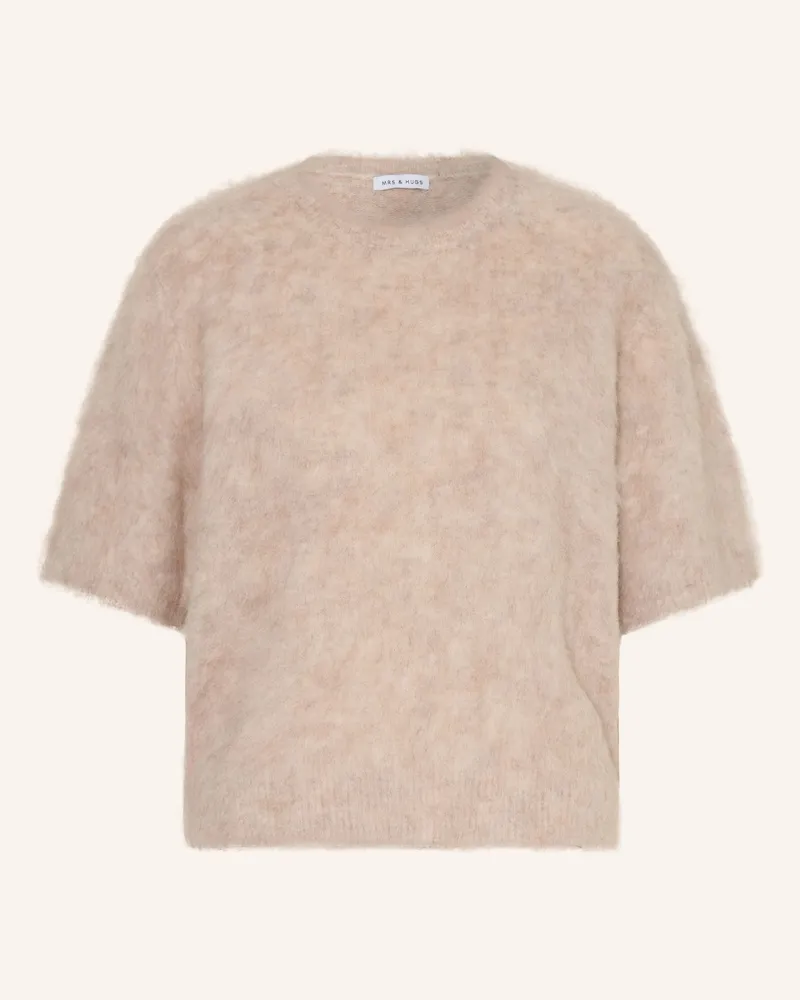 Mrs & HUGS Strickshirt Mit Alpaka beige Beige