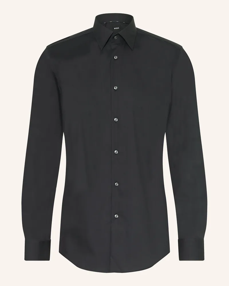 HUGO BOSS Hemd Hank Slim Fit schwarz Schwarz