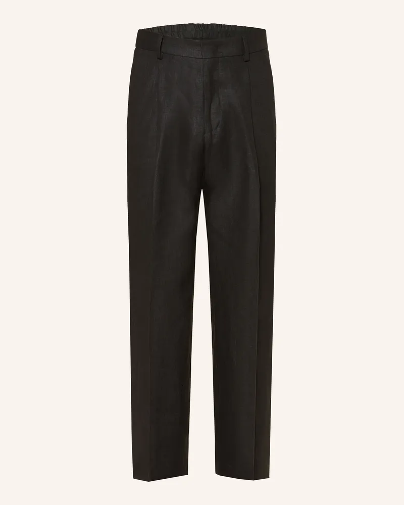 NN 07 Leinen-Chino Kay Regular Fit schwarz Schwarz