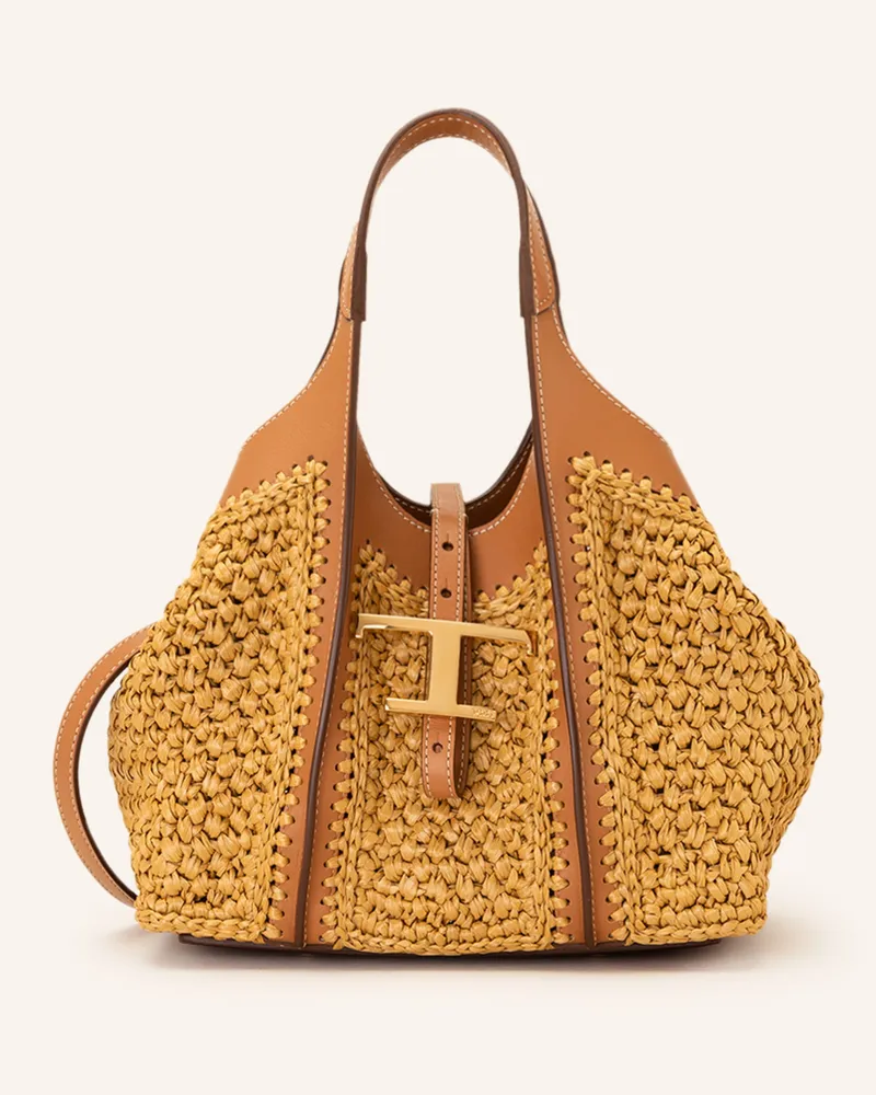 TOD'S Shopper Crochet Mini beige Braun