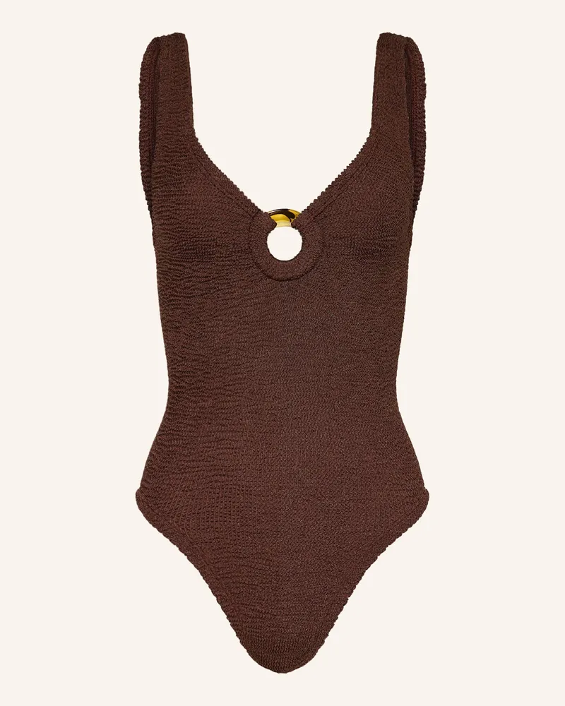 Hunza G Badeanzug braun Dunkelbraun