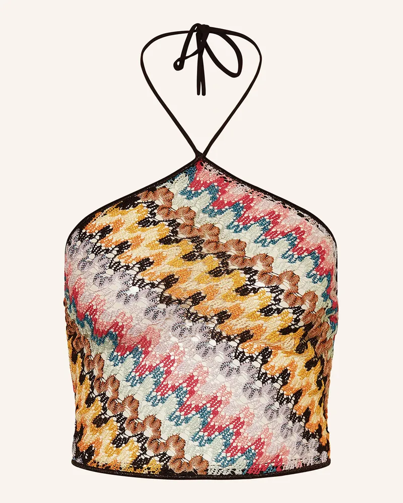 Missoni Stricktop mit Glitzergarn Dunkelgelb