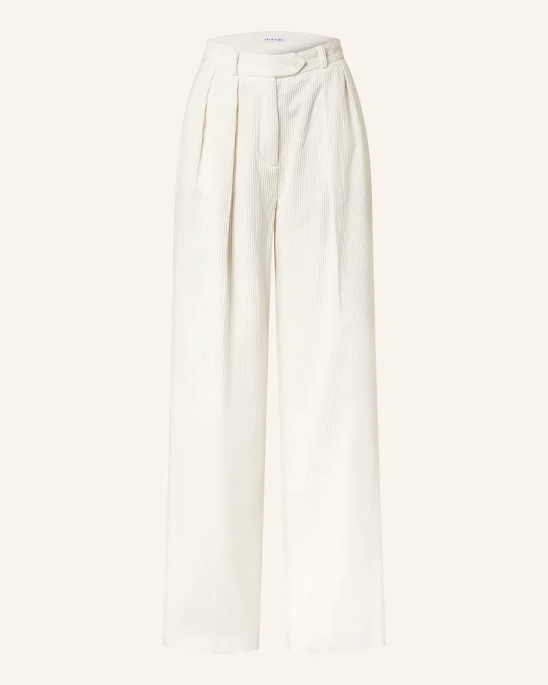 Mrs & HUGS Marlenehose Aus Cord weiss Ecru