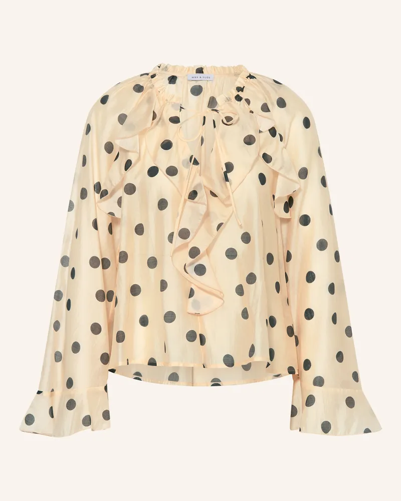 Mrs & HUGS Blusenshirt Mit Volants weiss Hellgelb