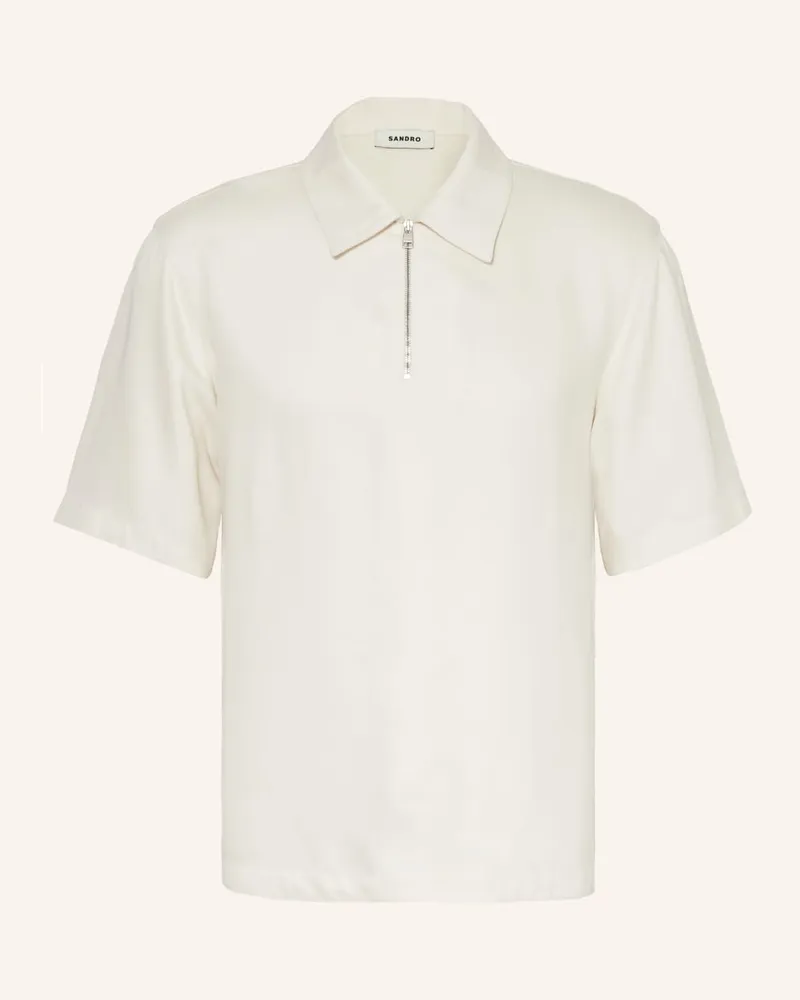 Sandro Jersey-Poloshirt Weiss