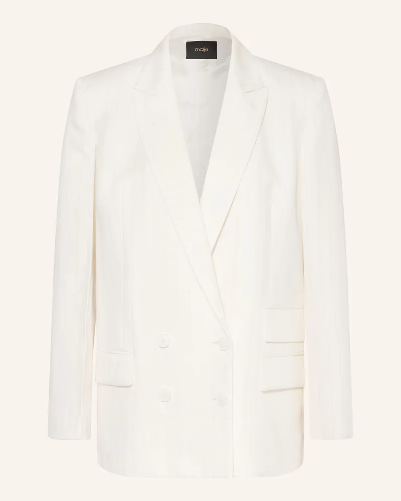 Maje Blazer Mit Glitzergarn Und Leinen weiss Weiss