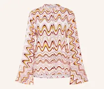 Seidenbluse mit Volants