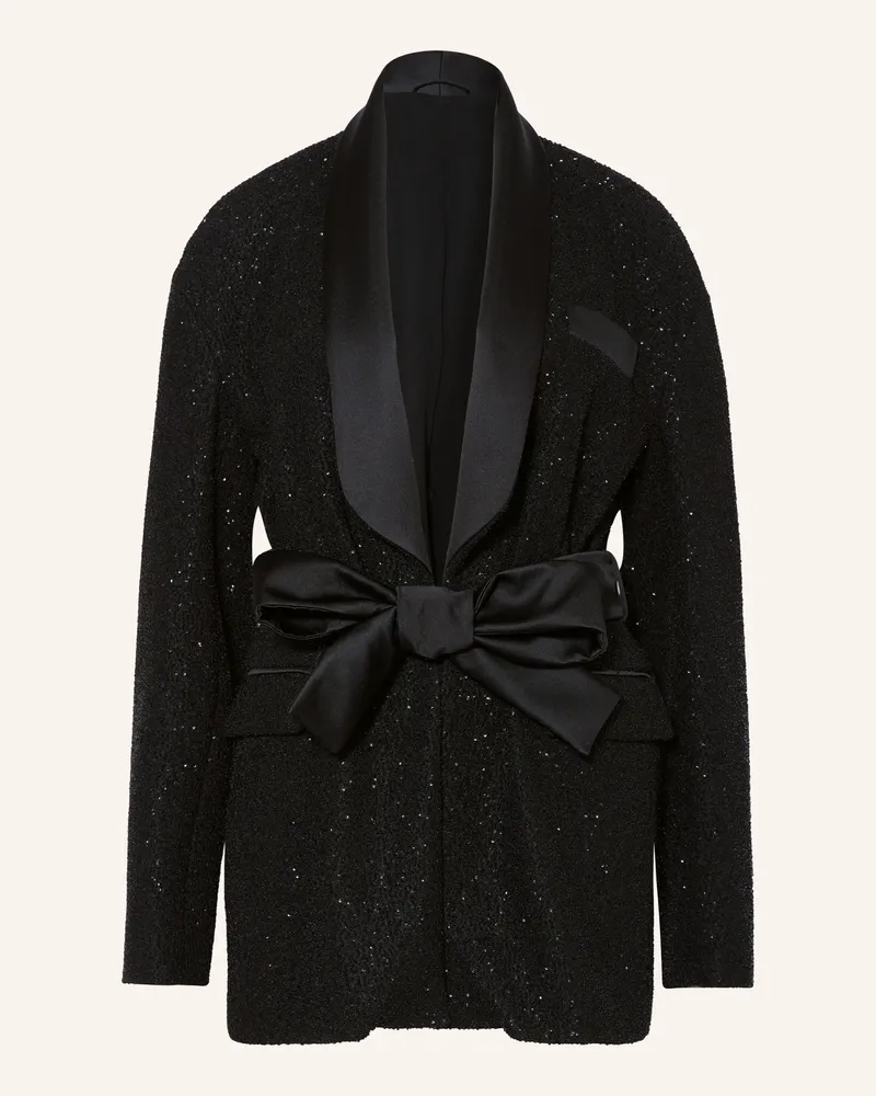Max Mara Blazer PAU mit Cut-out und Pailletten Schwarz