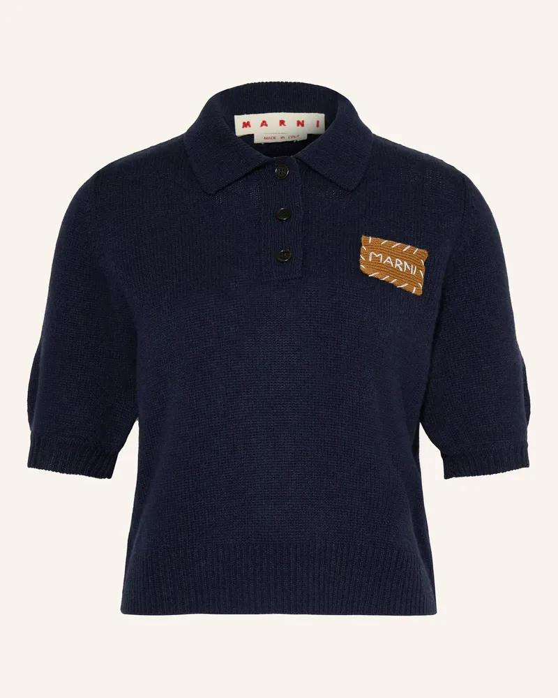Marni Strick-Poloshirt aus Cashmere Dunkelblau