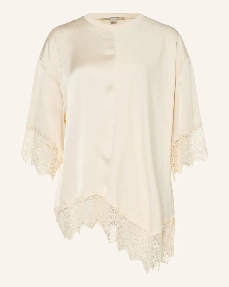 AllSaints Blusenshirt Lenny Im Materialmix beige Creme
