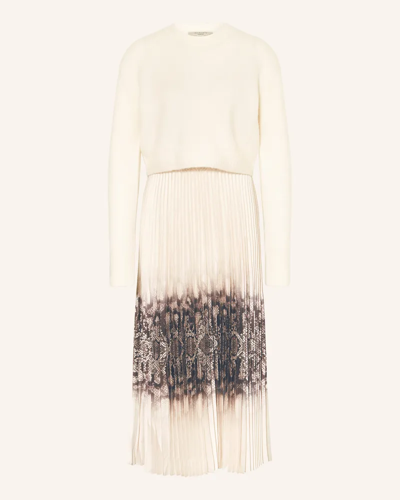 AllSaints Set: Plisseekleid und Pullover CURTIS OPHIS Creme