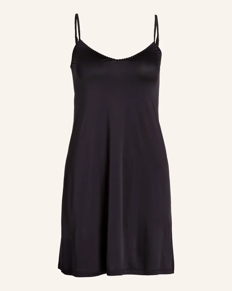 Hanro Nachthemd Satin Deluxe Aus Satin schwarz Schwarz