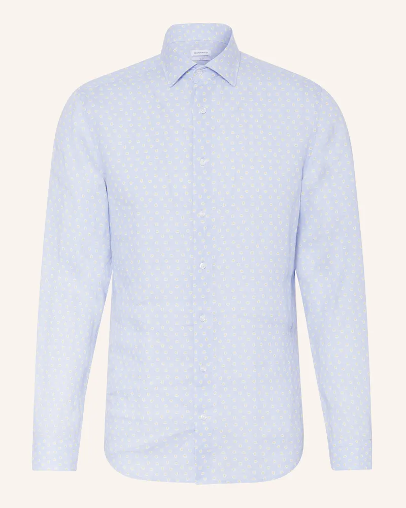 Seidensticker Leinenhemd Slim Fit blau Hellblau