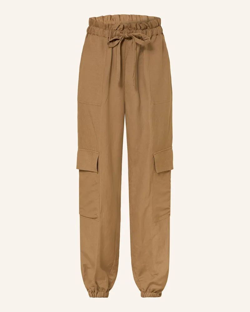 Mrs & HUGS Cargohose Mit Leinen gruen Khaki