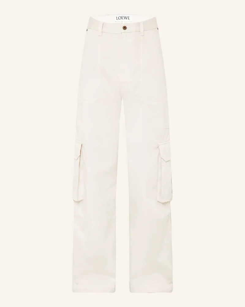 Loewe Cargohose Regular Fit weiss Ecru