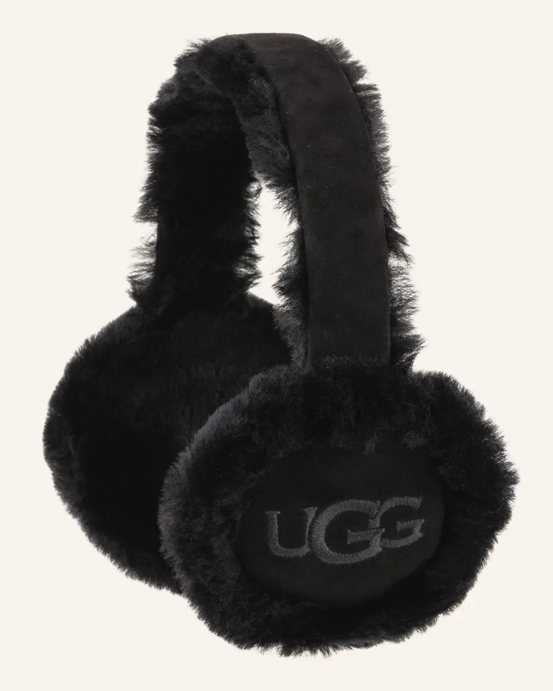 UGG Ohrenwärmer Mit Echtfell schwarz Schwarz