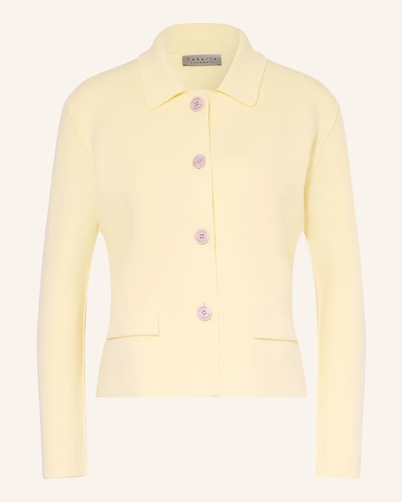 Lunaria Cashmere Strickjacke Aus Cashmere gelb Hellgelb