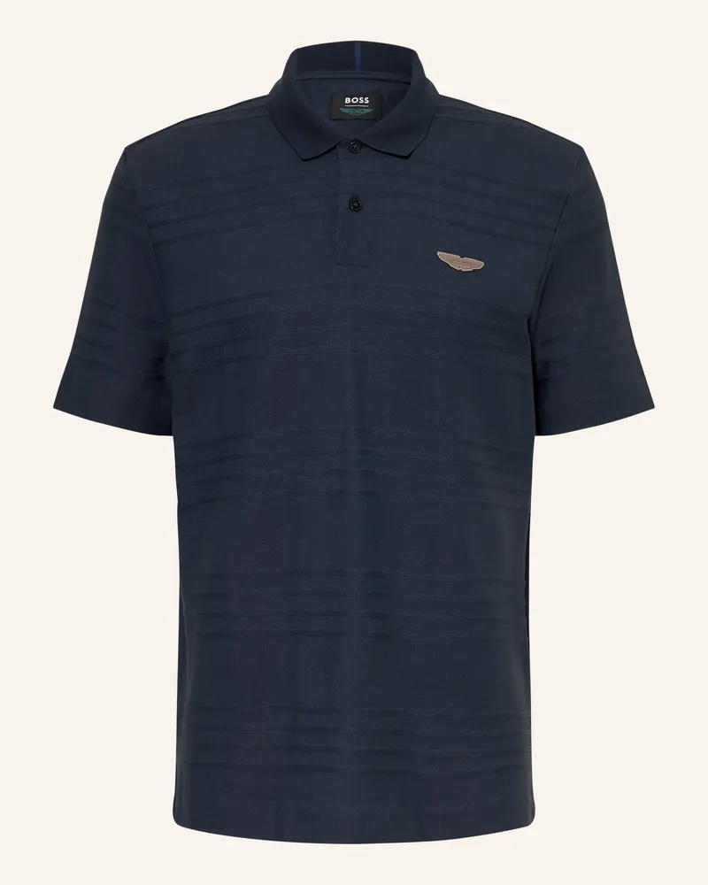 HUGO BOSS Piqué-Poloshirt Parris blau Dunkelblau