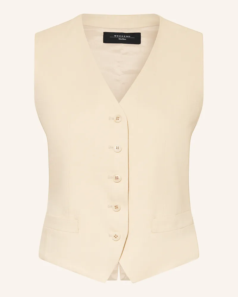 Max Mara Blazerweste PACE mit Leinen Ecru