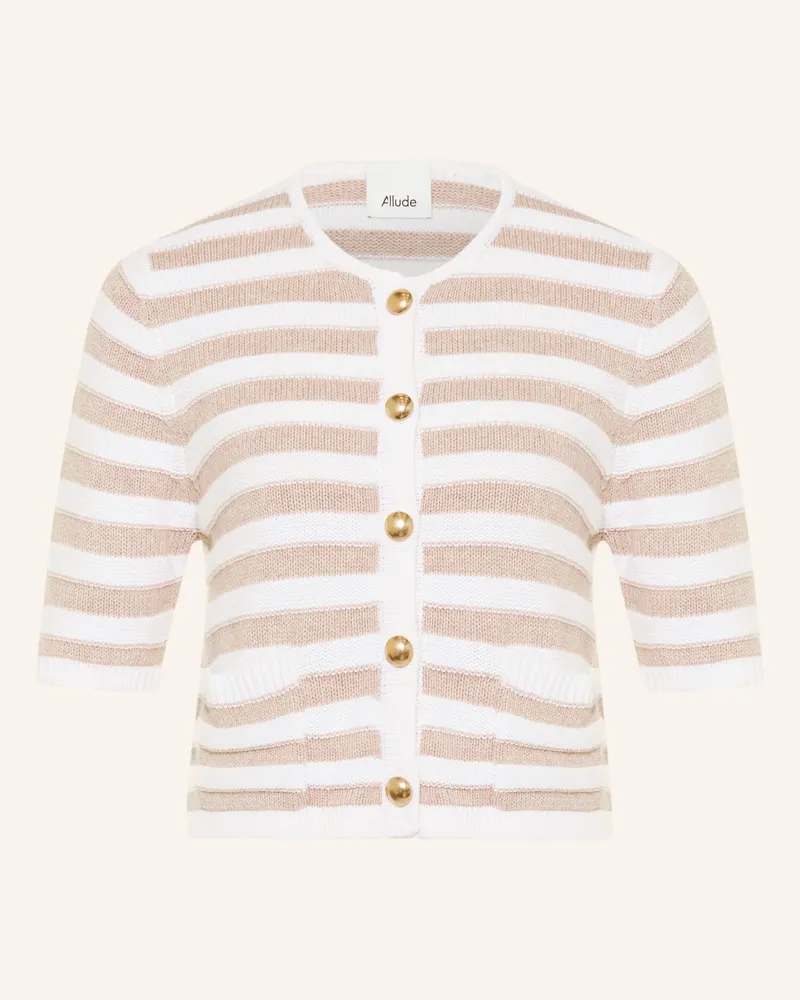 ALLUDE Strickjacke mit Cashmere Weiss