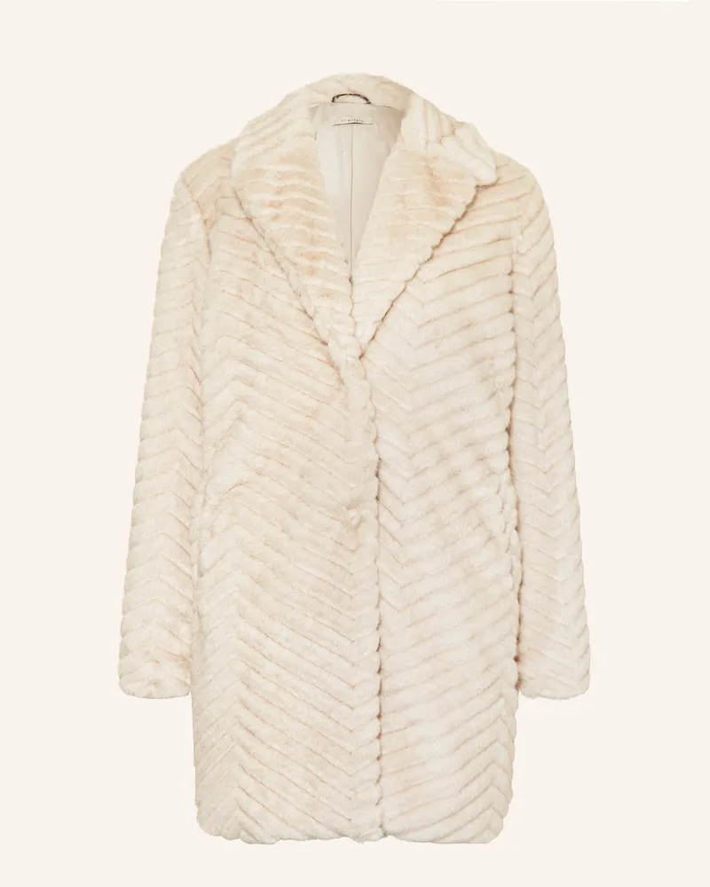 lilienfels Kunstpelz-Mantel beige Creme