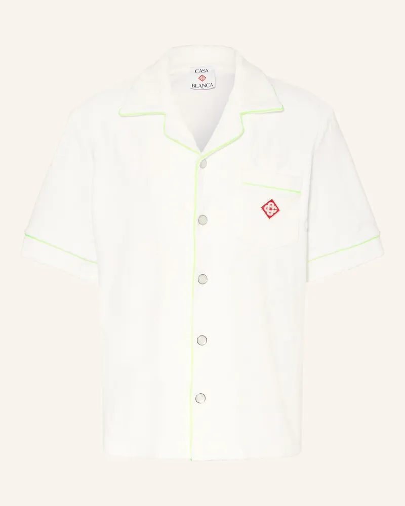 Casablanca Paris Resorthemd Comfort Fit aus Frottee Weiss