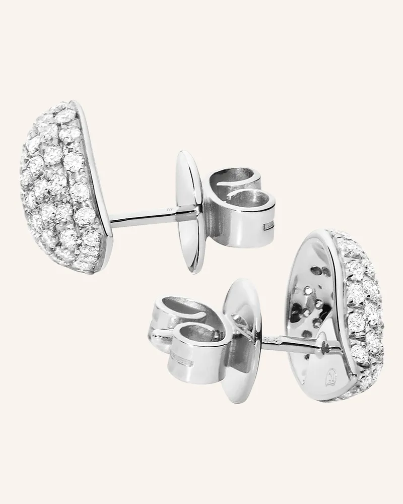 TAMARA COMOLLI Ohrstecker Ohrstecker Signature Stud Small Diamond Pavé Mit Diamant Pavé 18k Weißgold silber Weissgold