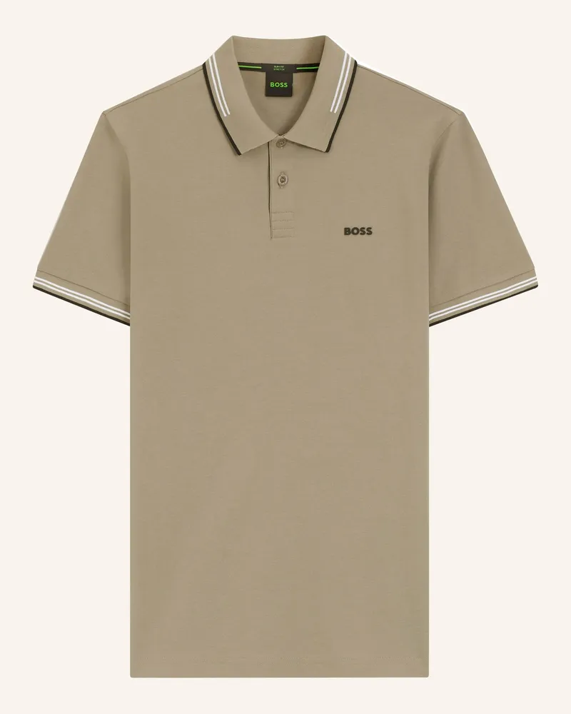 HUGO BOSS Piqué-Poloshirt PAUL Slim Fit Khaki