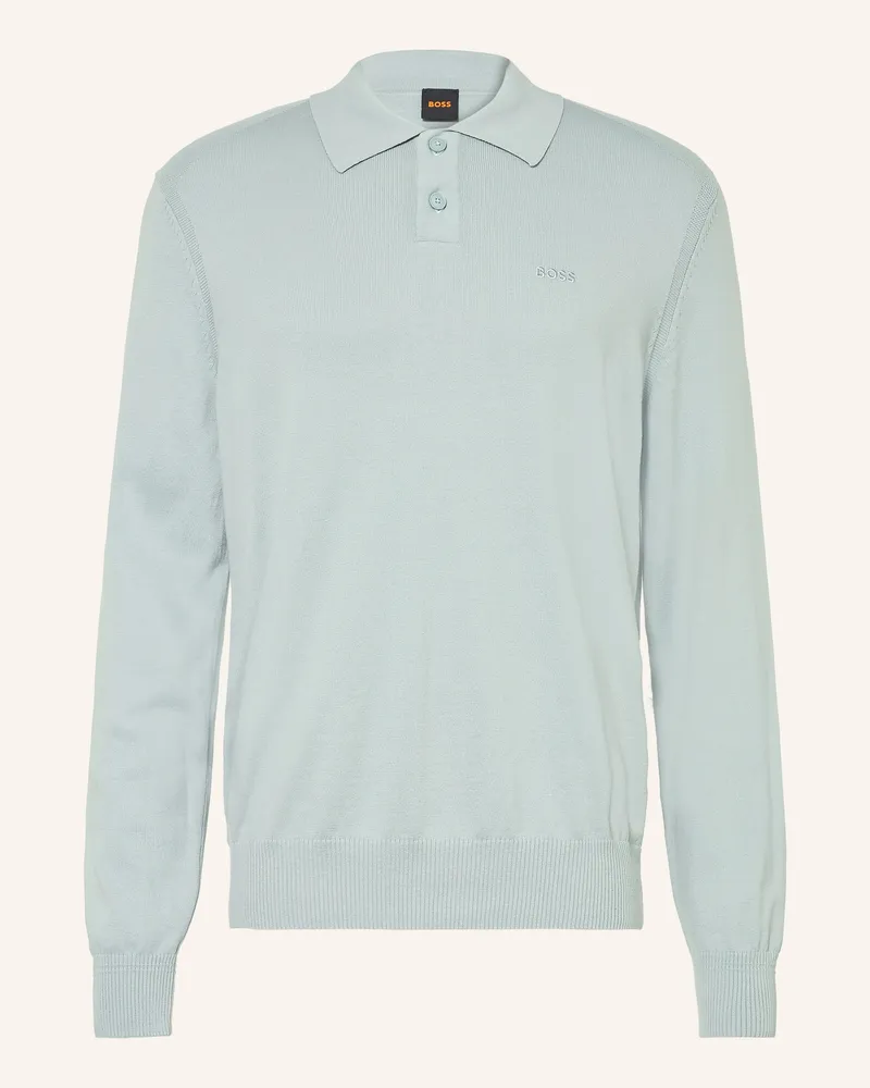 HUGO BOSS Strick-Poloshirt Asac grau Blaugrau
