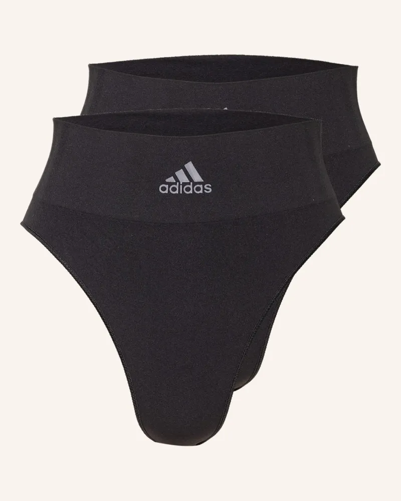 adidas 2er-Pack Taillenslips Schwarz
