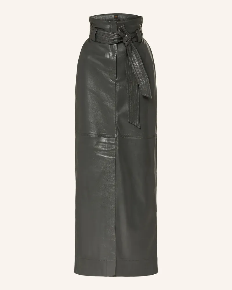 HUGO BOSS Rock VACARO in Lederoptik Dunkelgrau