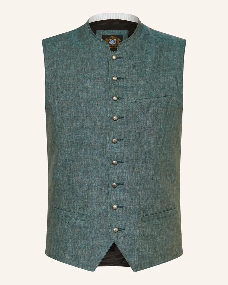 Hammerschmid Trachtenweste Aus Leinen gruen Petrol