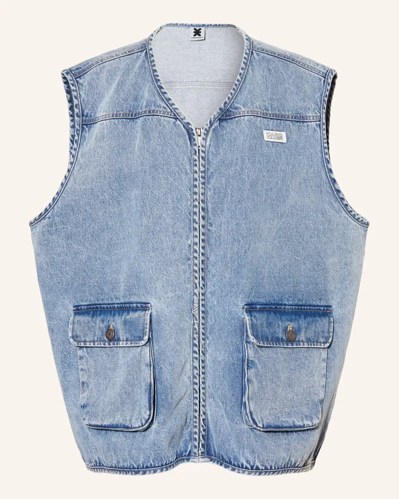 Karo Kauer Oversized-Jeansweste Blau