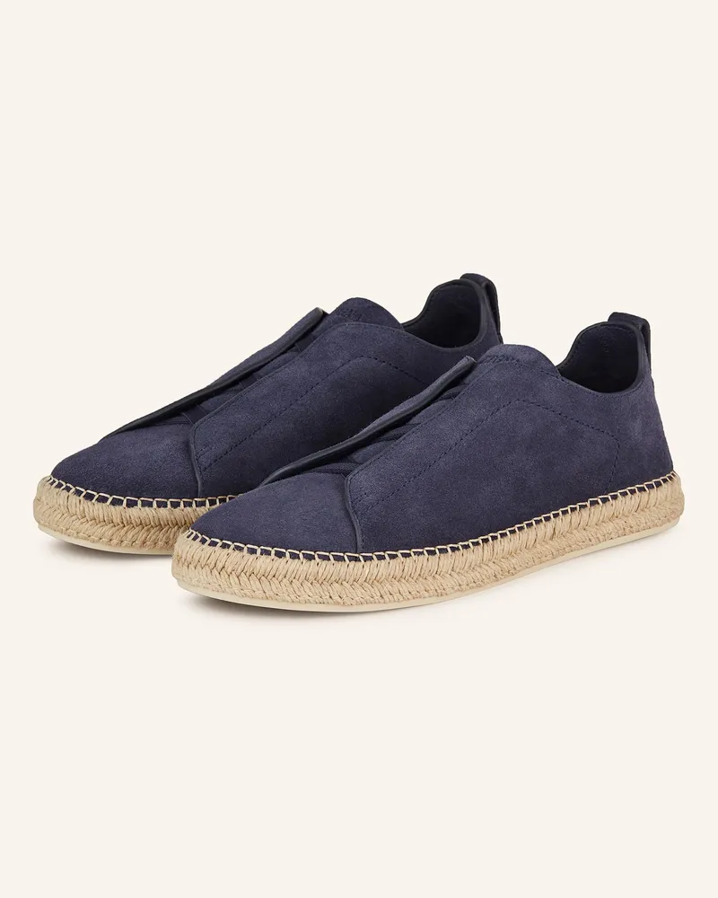 Ermenegildo Zegna Slip-On-Sneaker Triple Stitch blau Dunkelblau