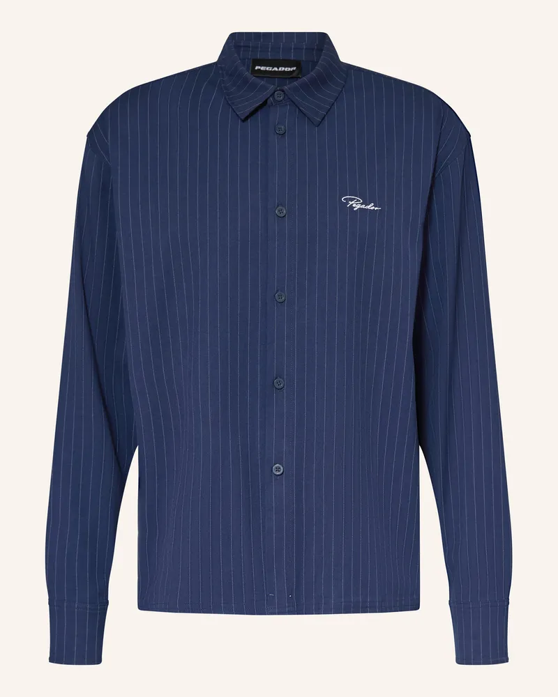 PEGADOR Hemd Pikal Oversize Fit blau Dunkelblau