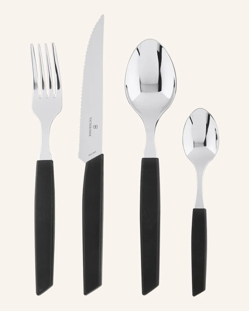 Victorinox 24-Tlg. Besteck-Set Swiss Modern schwarz Schwarz