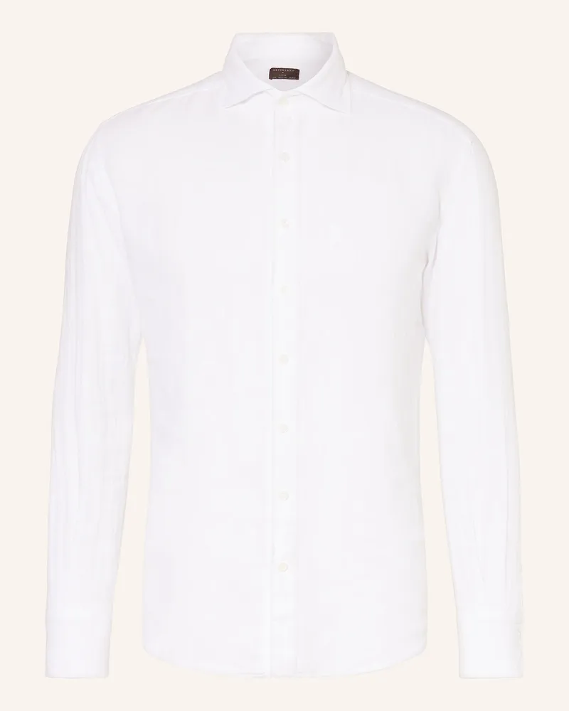 Artigiano  Leinenhemd Classic Fit Weiss