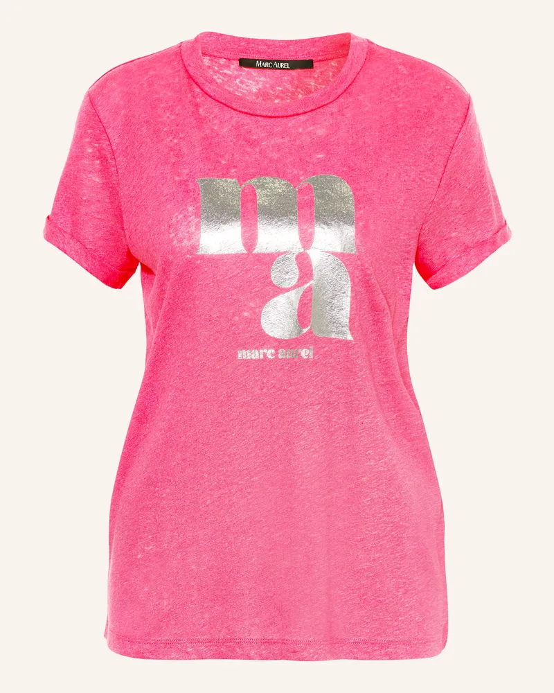 MARC AUREL T-Shirt aus Leinen Pink