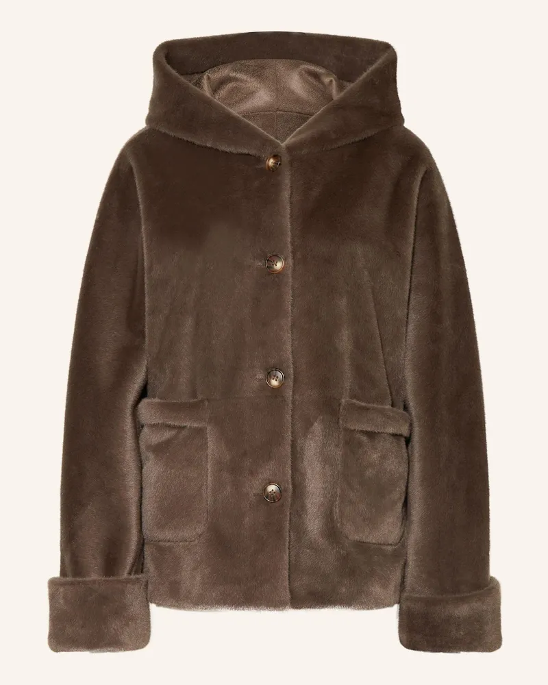 lilienfels Kunstfell-Jacke Dunkelbraun