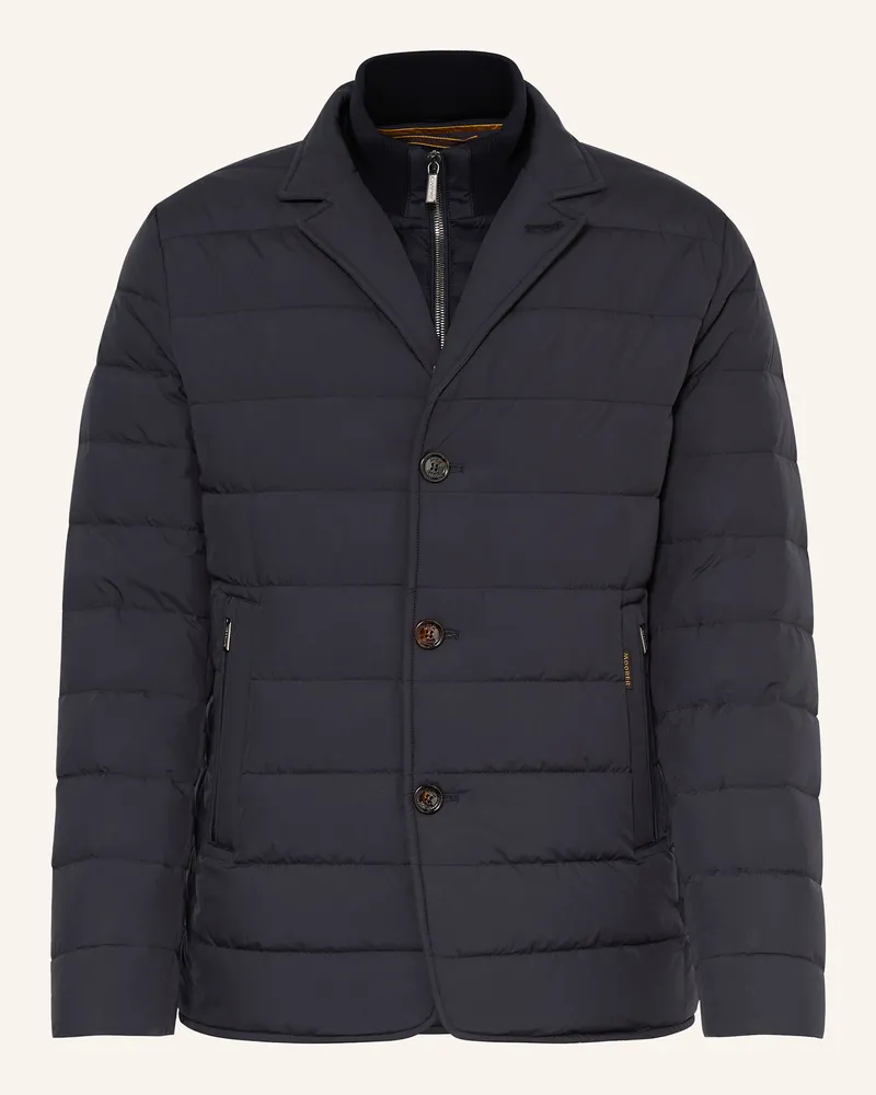 MOORER Daunenjacke mit herausnehmbarer Blende Dunkelblau