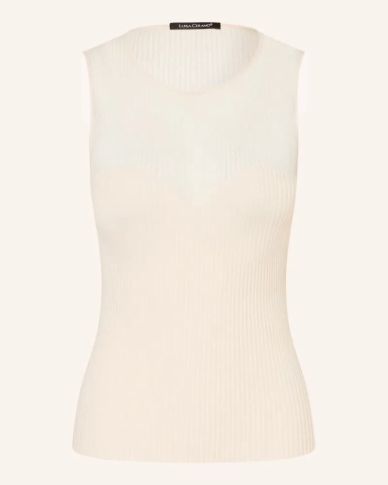 Luisa Cerano Stricktop im Materialmix Ecru