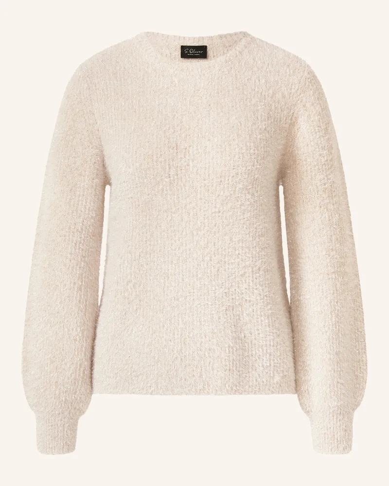 S.Oliver Pullover mit Glitzergarn Beige