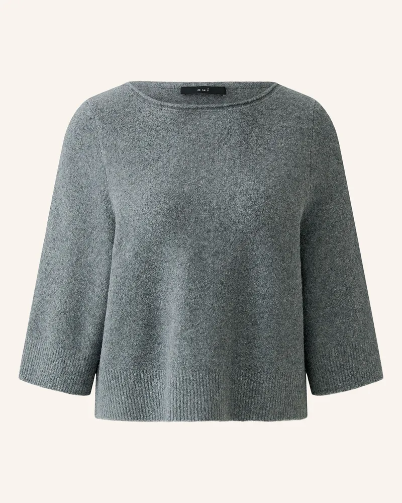 Oui  Pullover Mit 3/4-Arm grau Grau