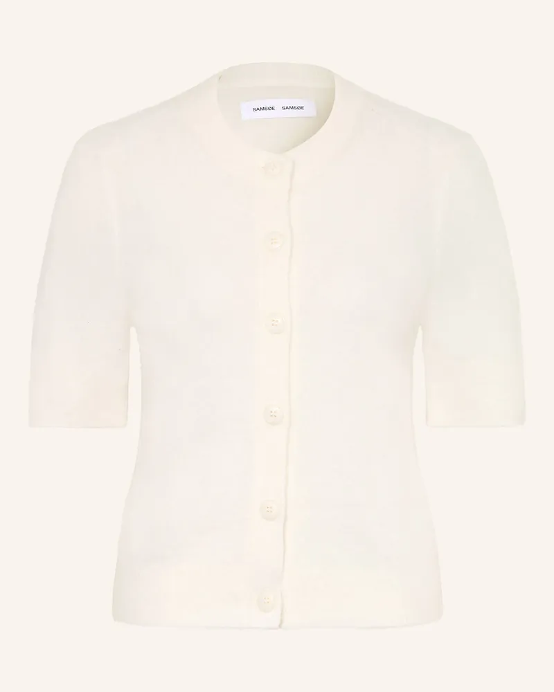 Samsøe & Samsøe Strickjacke Sanoura Mit Merinowolle Und Alpaka weiss Creme