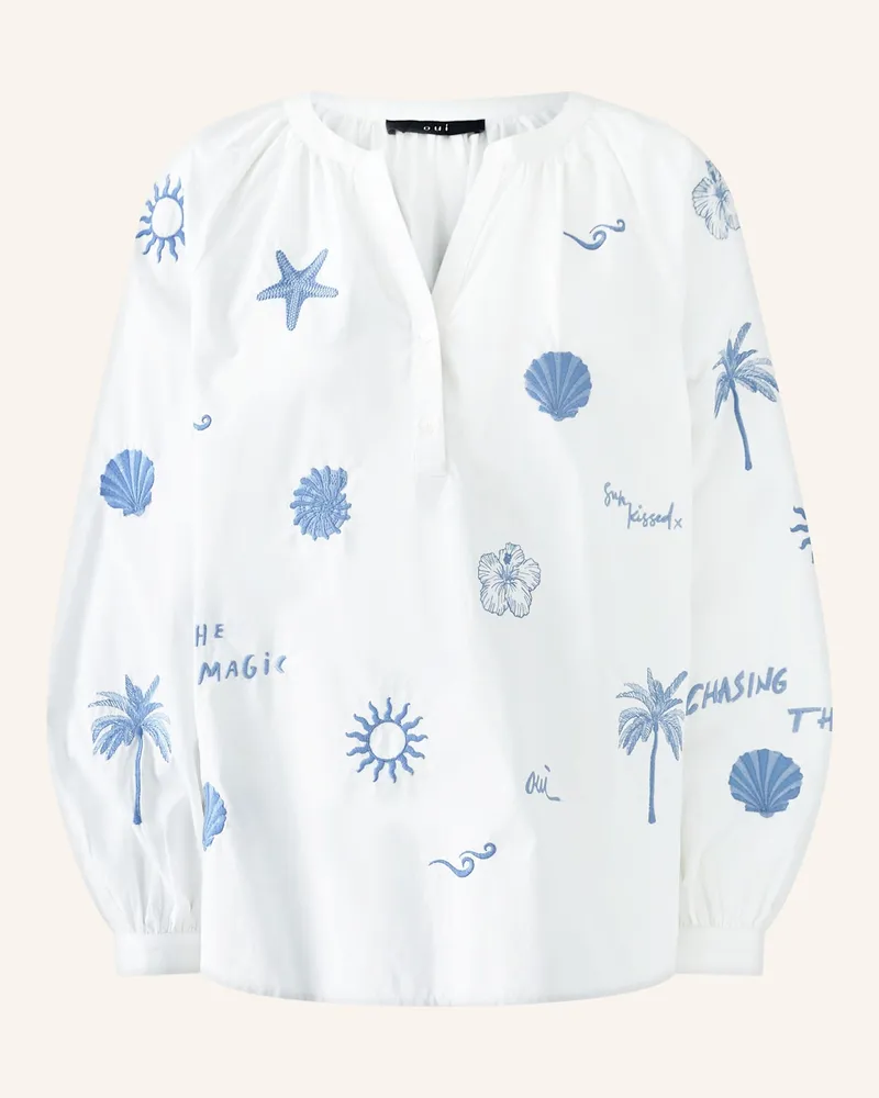 Oui  Blusenshirt mit Rüschen Weiss
