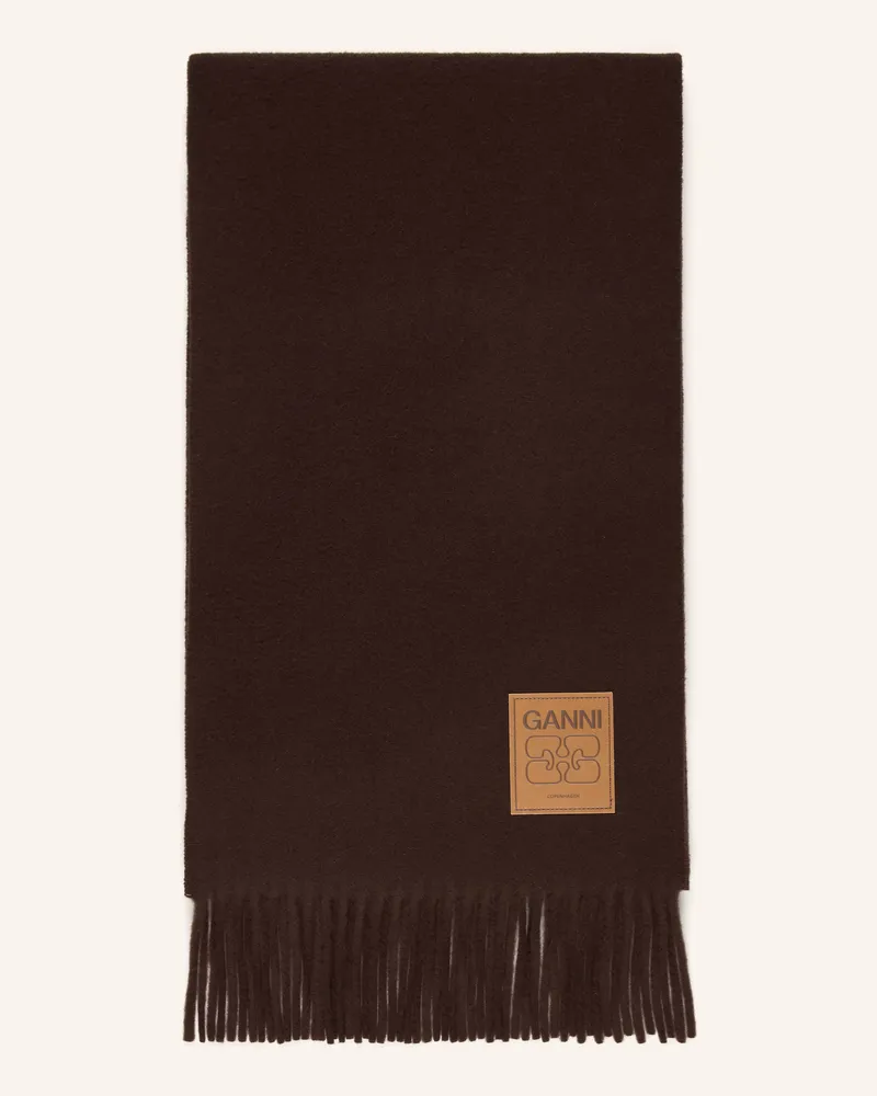 Ganni Schal braun Dunkelbraun