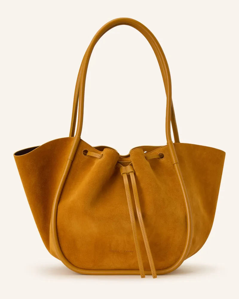 Proenza Schouler Shopper RUCHED LARGE mit Pouch Dunkelgelb
